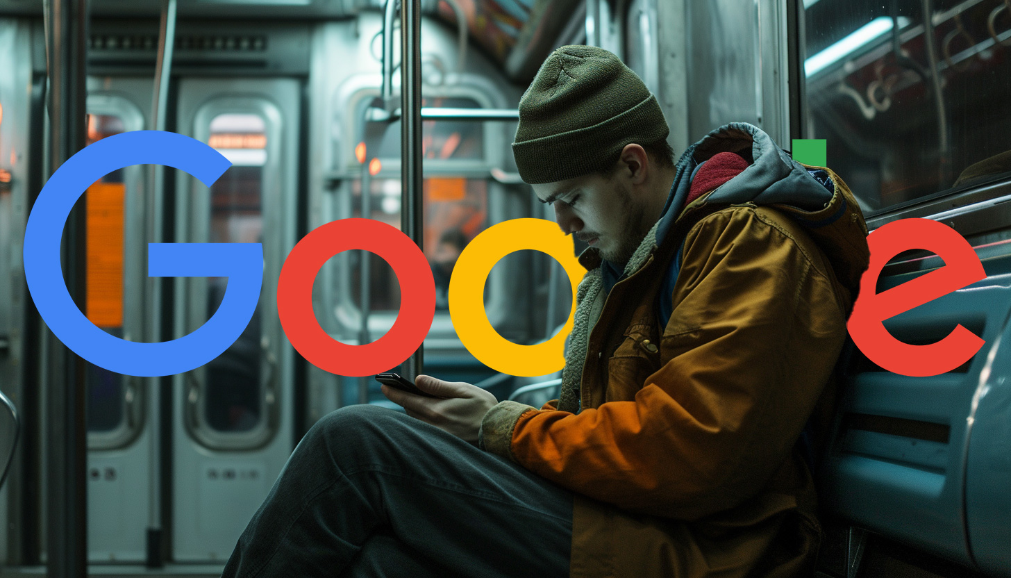 Man Subway Phone Google Logo