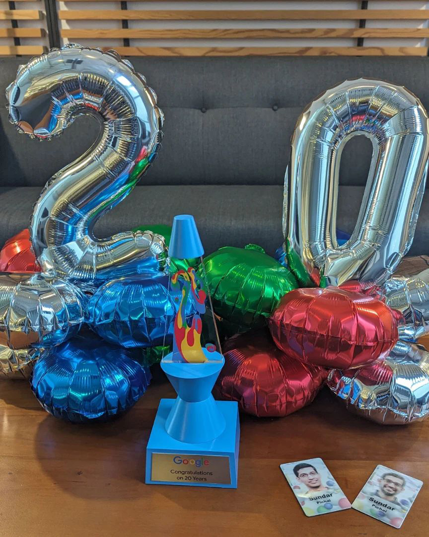 Sundar Pichai 20 Year Google Anniversary